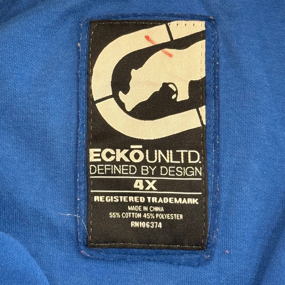 Ecko Unltd Mens Jacket 4XL Blue Colorblock Track Graphic Print Logo Stripes - Picture 2 of 11